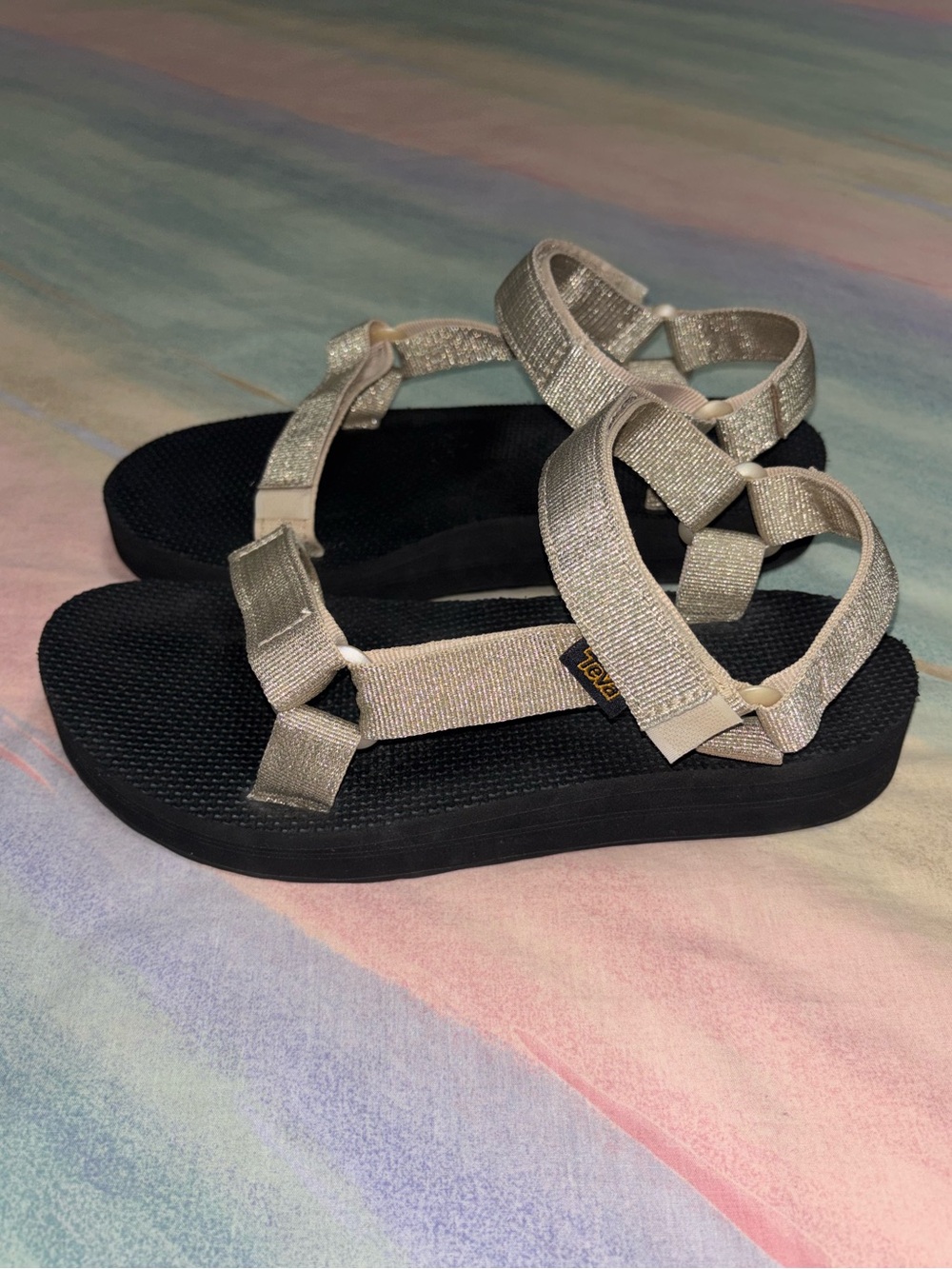 Teva Women's Midform Universal Sandals Metallic Champagne Size 9